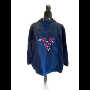 Bechamel Women Jacket Sz 3X Black Embroidery Vintage Woodstock BoHo Flowers 70s